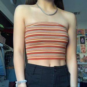 striped tube top